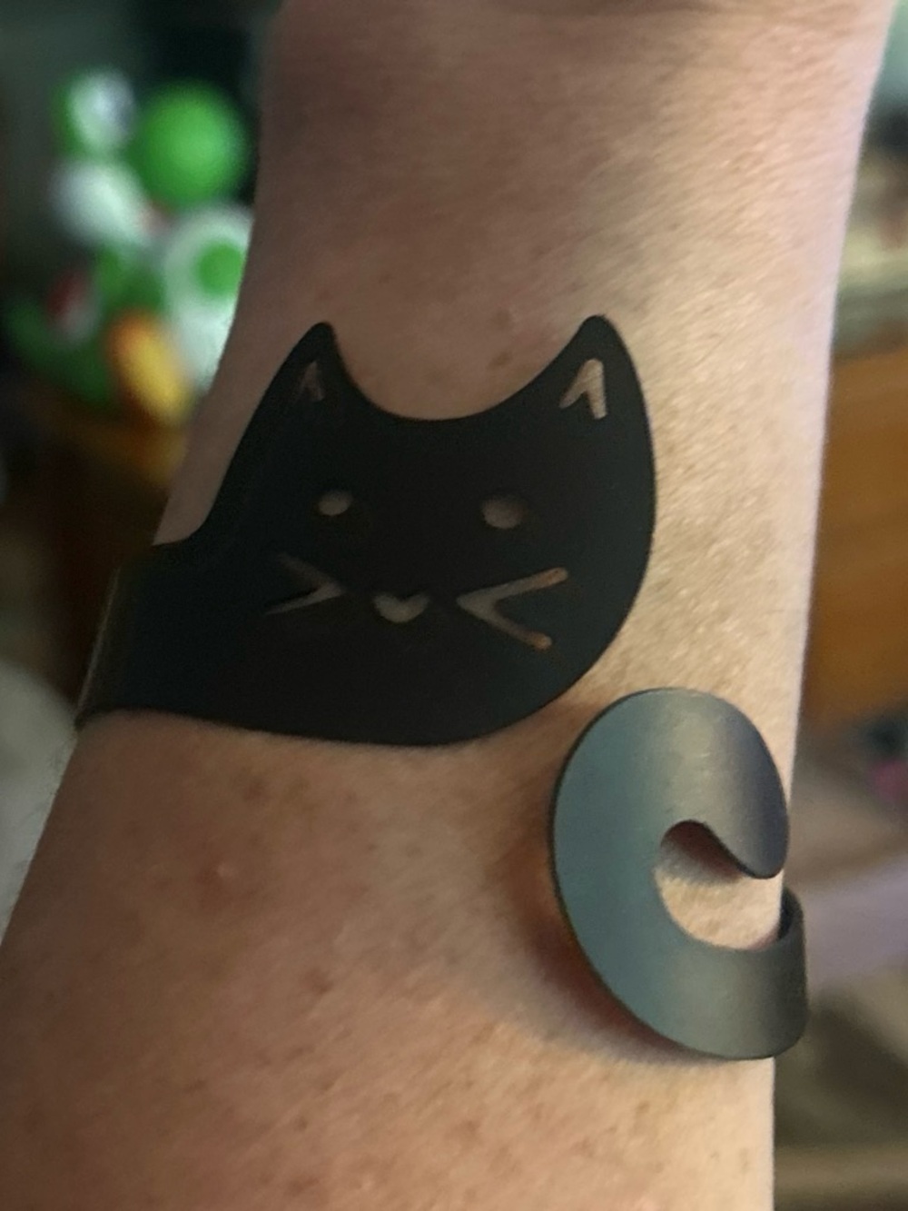 🐾Purrrfectly Cute🐾Black Cat Wrap Cuff Bracelet -